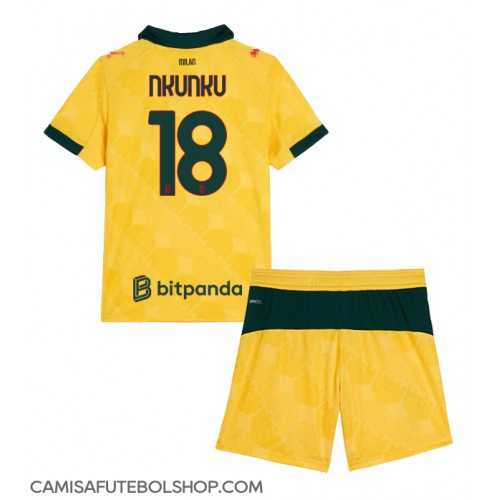 Camisa de time de futebol AC Milan Christopher Nkunku #18 Replicas 3º Equipamento Infantil 2025-26 Manga Curta (+ Calças curtas)